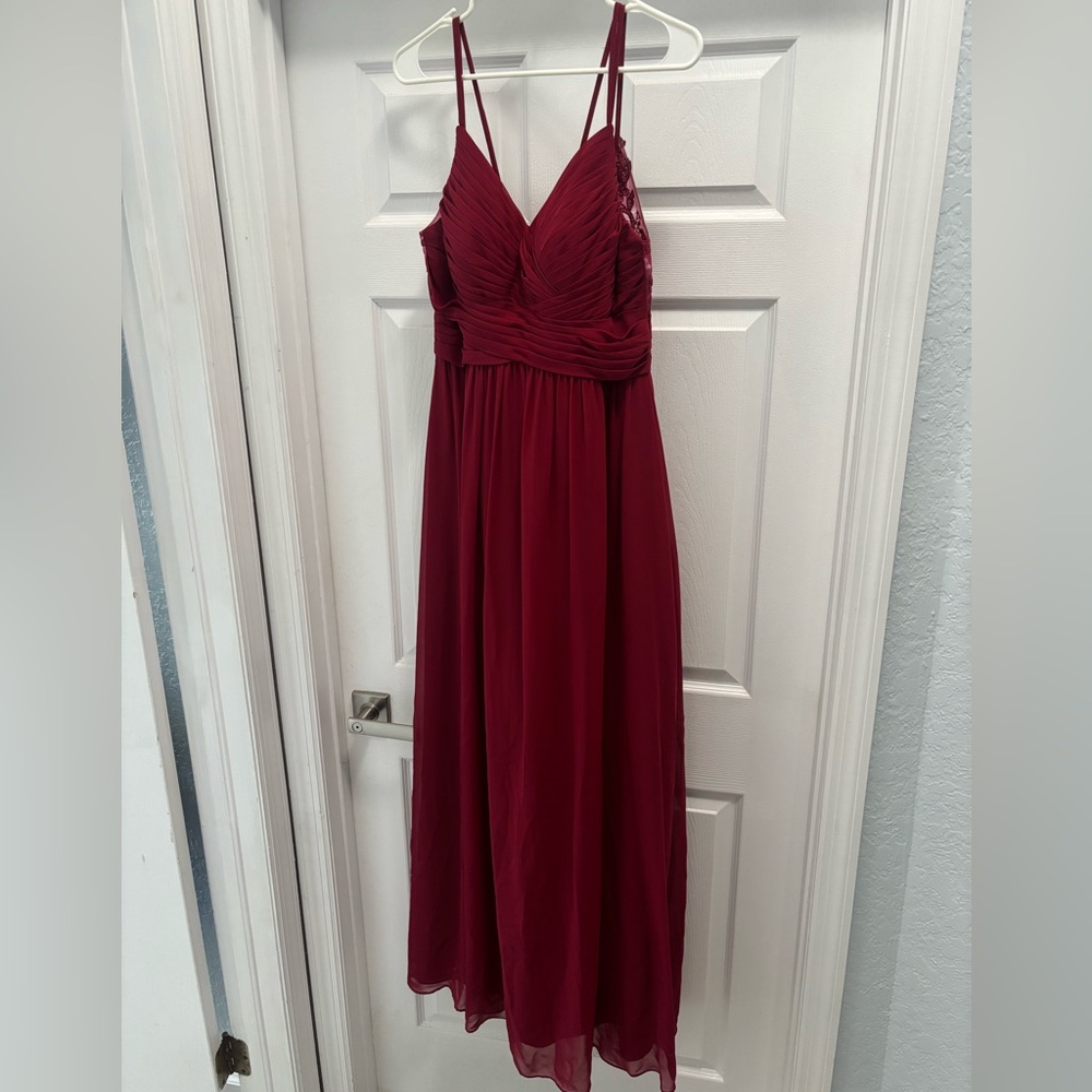 Azazie Burgundy Maxi Dress